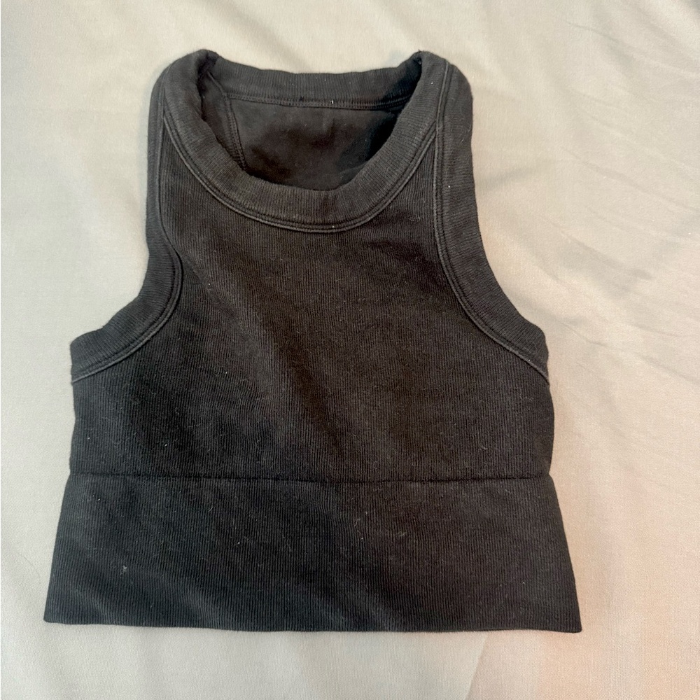 Alo Black Sleeveless Workout Crop Top